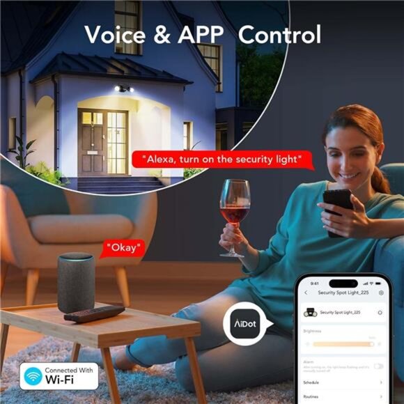 Motion Sensor Outdoor Lights, AC Smart WiFi Flood Lights Outdoor Connect - Picture 2 of 6